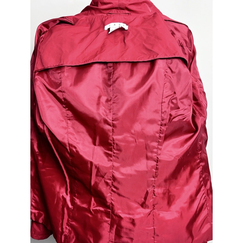 CAbi Red Utility Jacket Women Small‎ Cotton Nylon Snap Zip Pockets - Picture 5 of 11